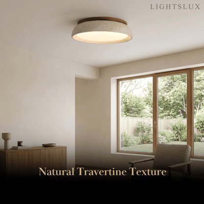  Strata Minimalist Travertine Ceiling Light 