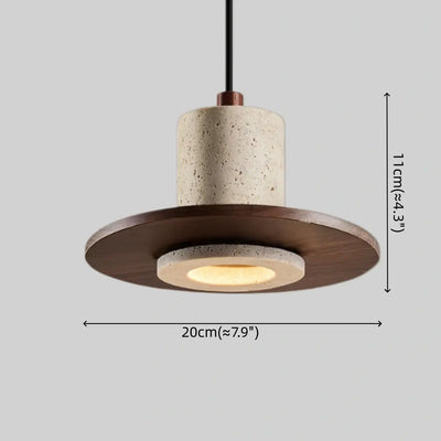 Strata Natural Travertine Pendant Light