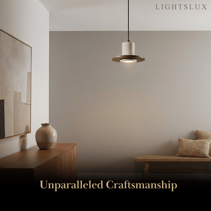 Strata Natural Travertine Pendant Light