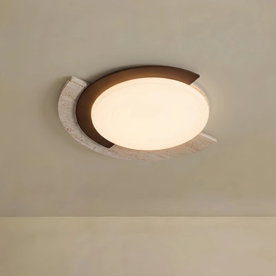 Strata Natural Travertine Ceiling Light -- Beige Walnut for Living Room Dining Room Bedroom
