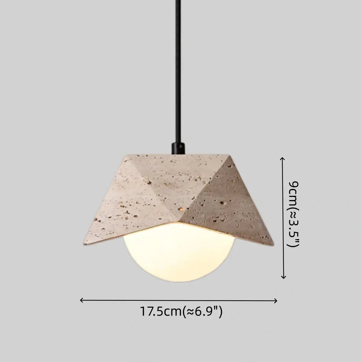Strata Modern Travertine Pendant Light -- Beige White
