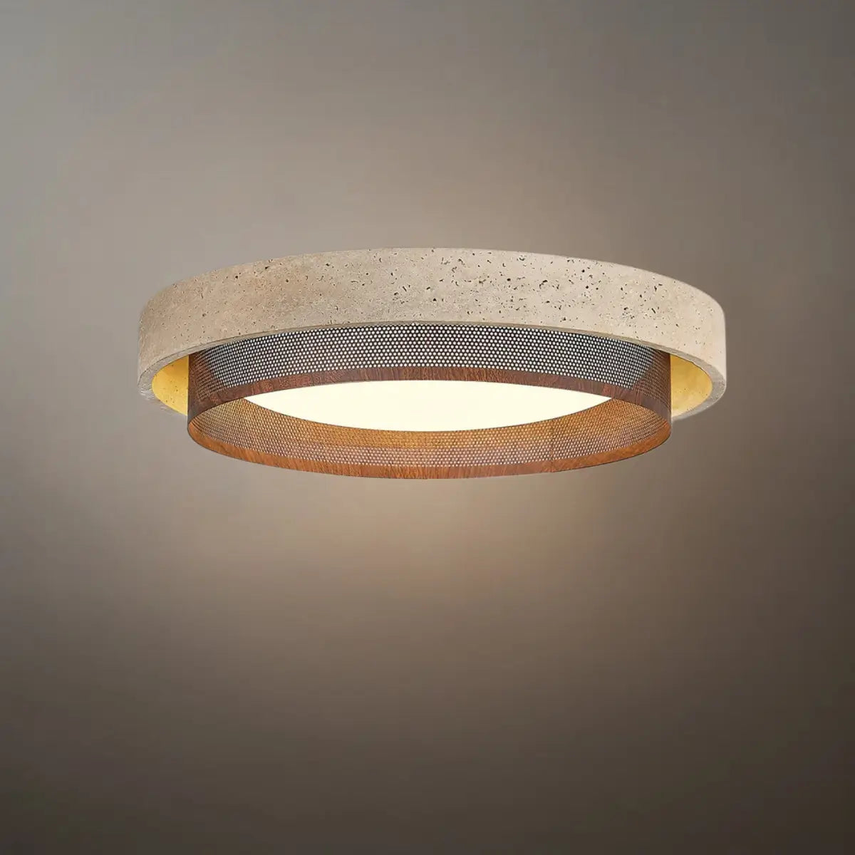 Strata Modern Minimalist Ceiling Light – Yellow Travertine