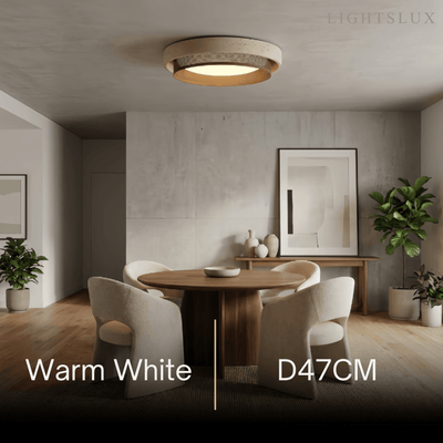Strata Modern Minimalist Ceiling Light – Yellow Travertine