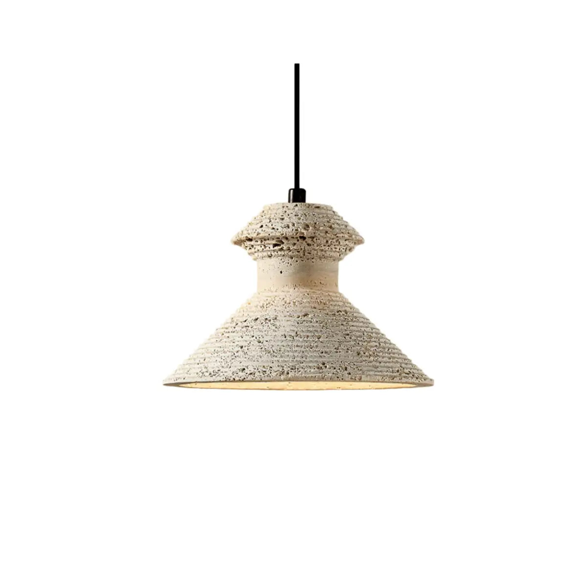 Strata Minimalist Travertine Pendant Light - Yellow Stone