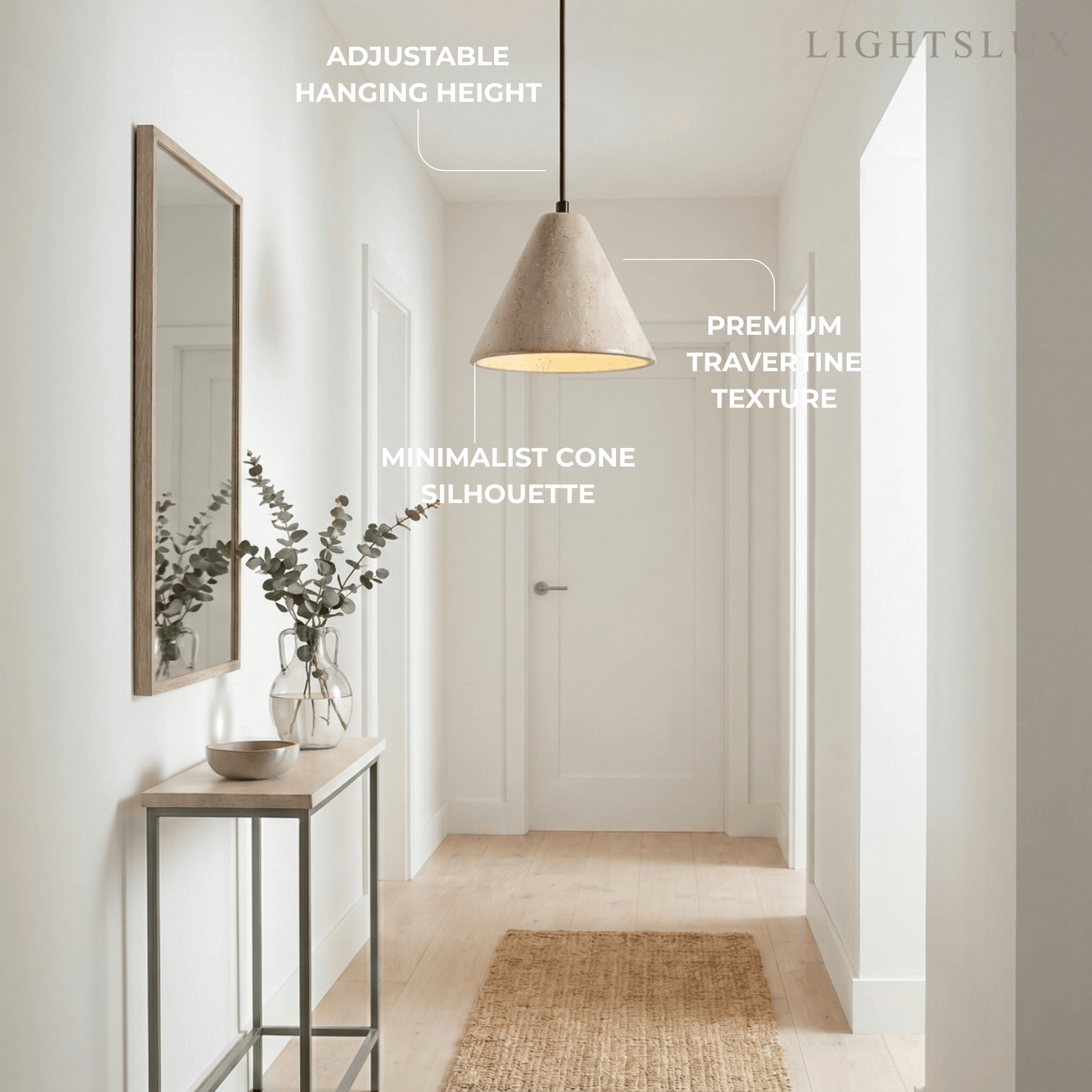 Strata Modern Travertine Pendant Light