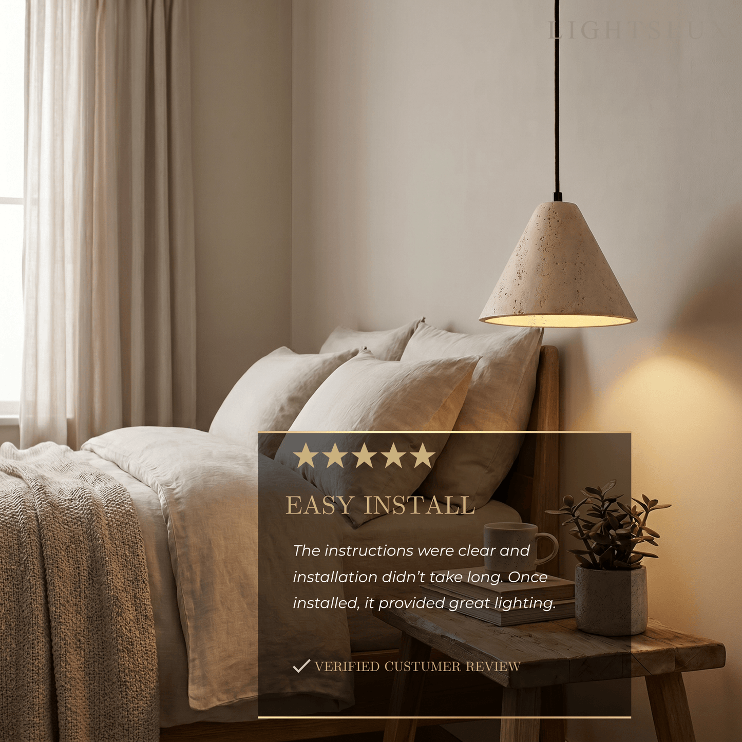 Strata Modern Travertine Pendant Light