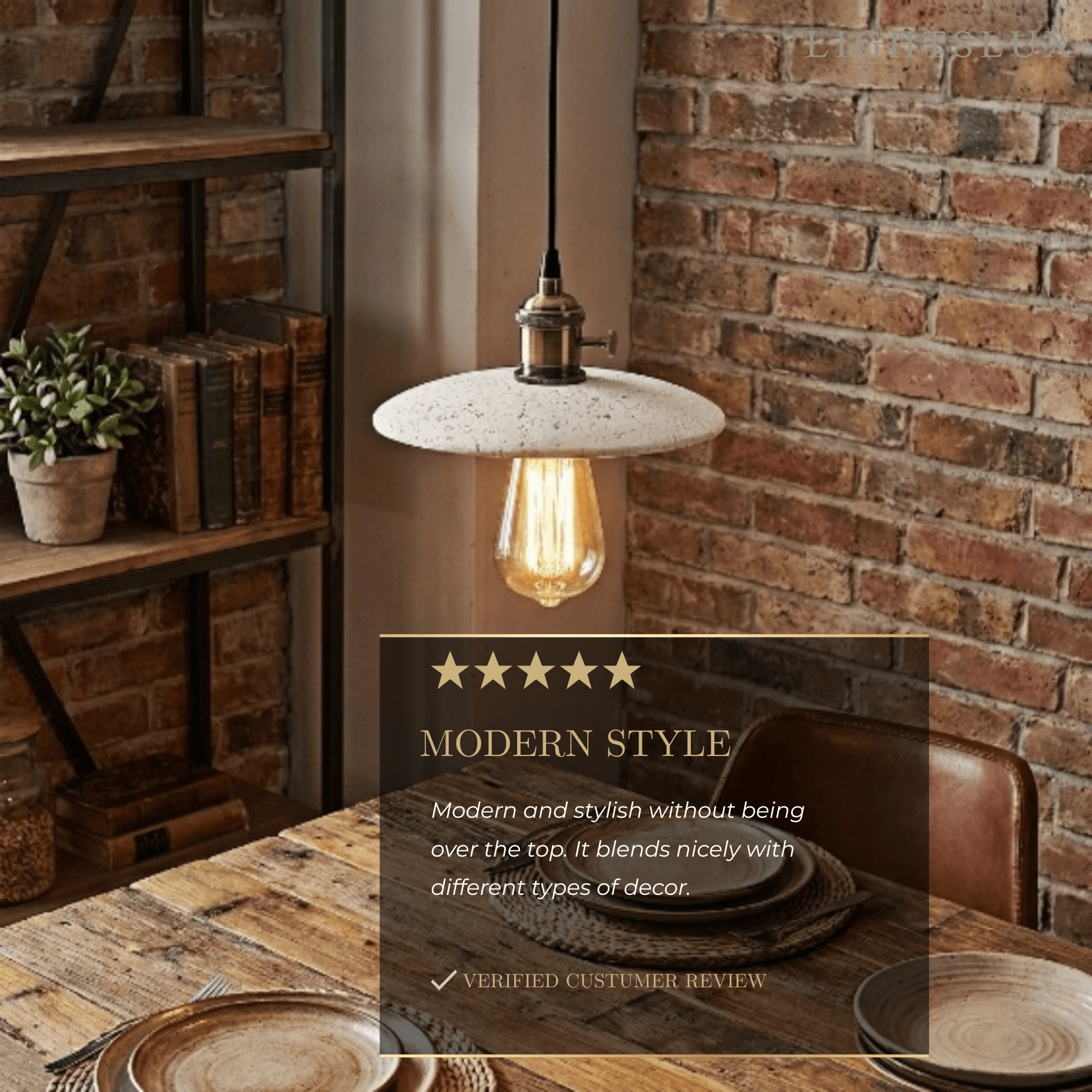 Strata Modern Minimalist Travertine Pendant Light 
