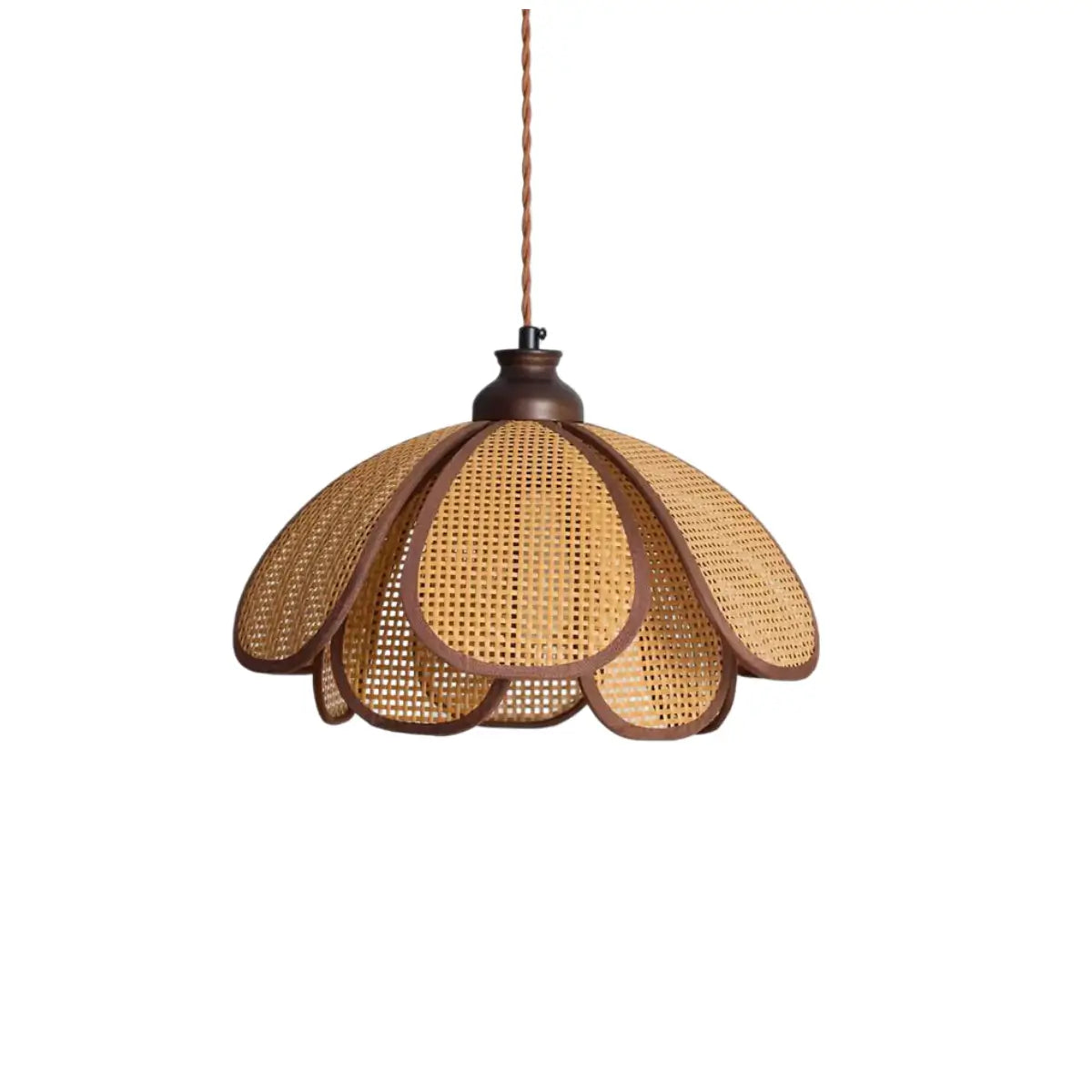 Bamburo Natural Pendant Light Rattan and Wood Walnut 