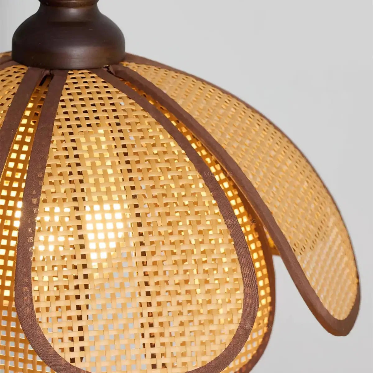 Bamburo Natural Pendant Light Rattan and Wood Walnut 