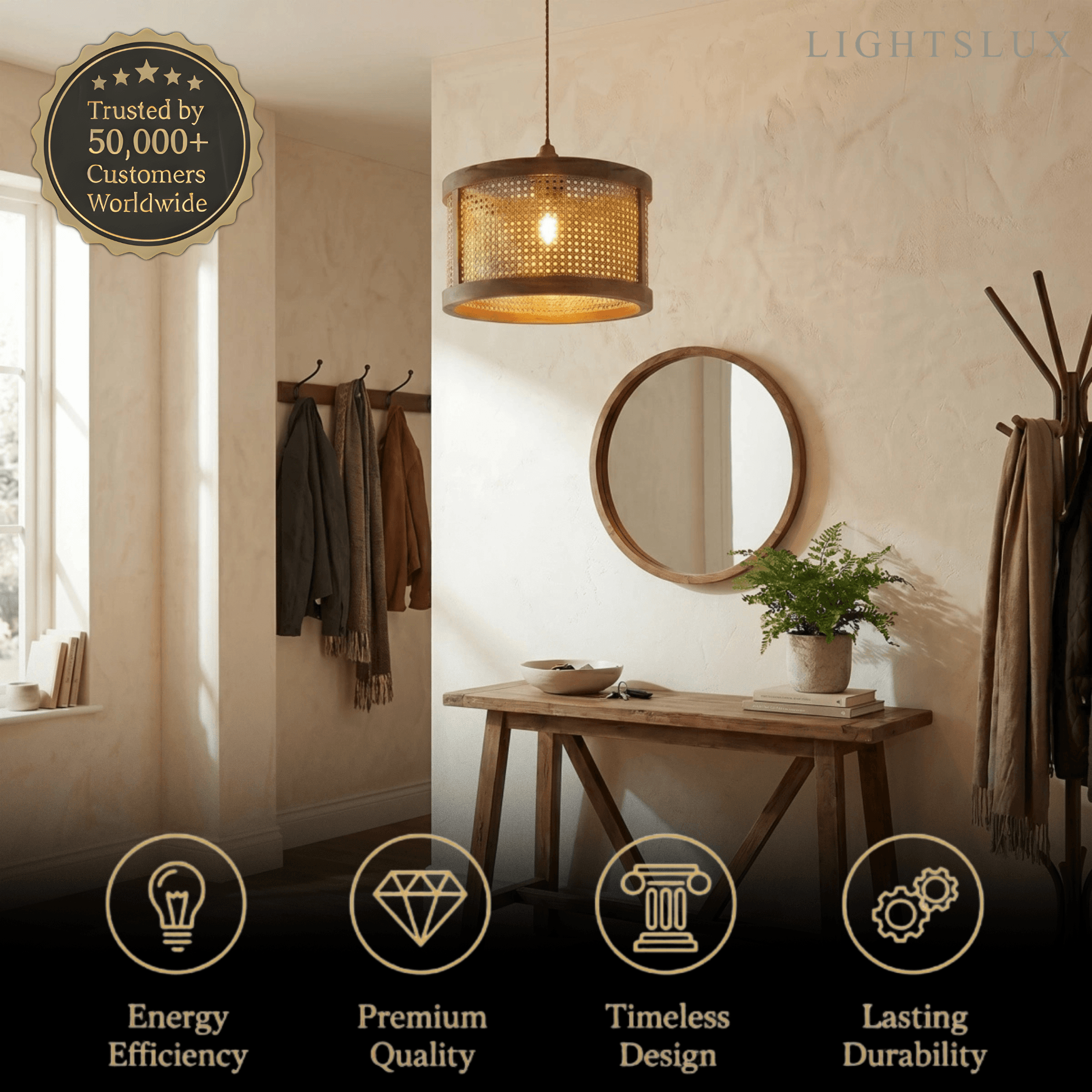 Bamburo Natural Woven Pendant Light