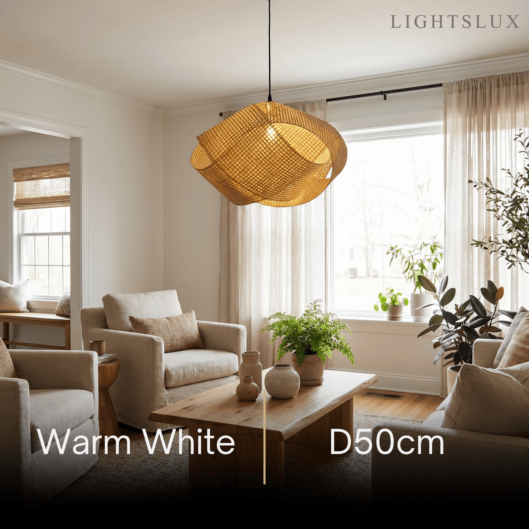 Bamburo Modern Rattan Pendant Light 