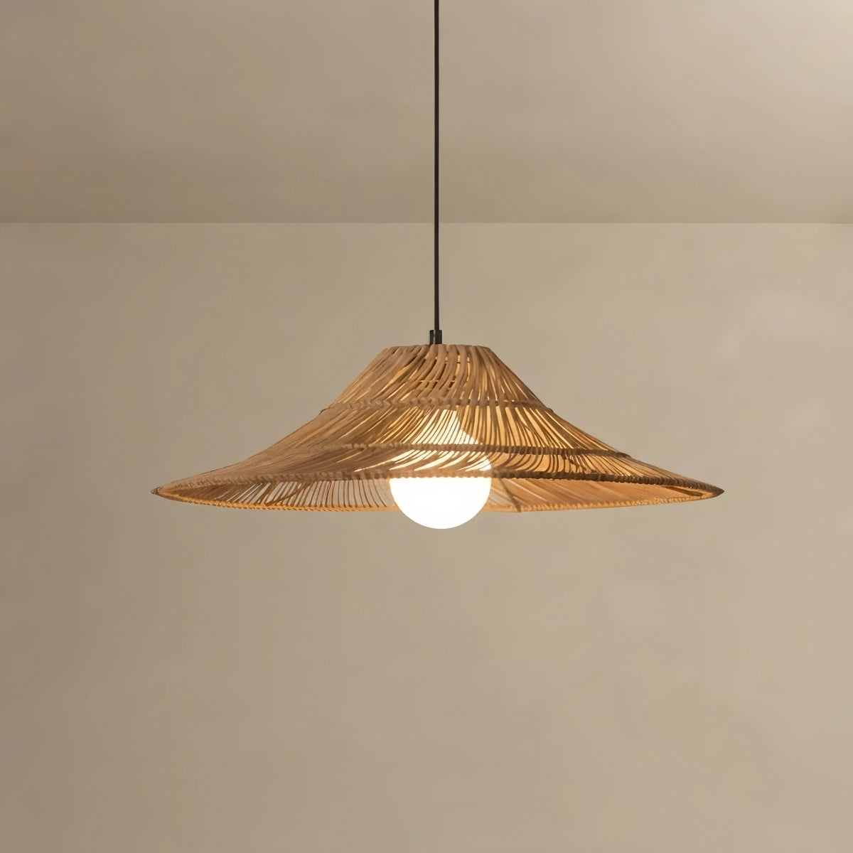 Bamburo Natural Rattan Pendant Light -- Natural Rattan for Bedroom Dining Room Living Room