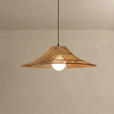 Bamburo Natural Rattan Pendant Light -- Natural Rattan for Bedroom Dining Room Living Room