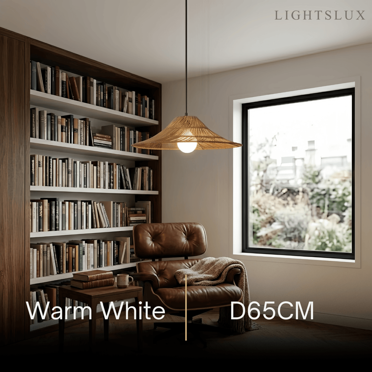 Bamburo Natural Rattan Pendant Light -- Natural Rattan for Bedroom Dining Room Living Room