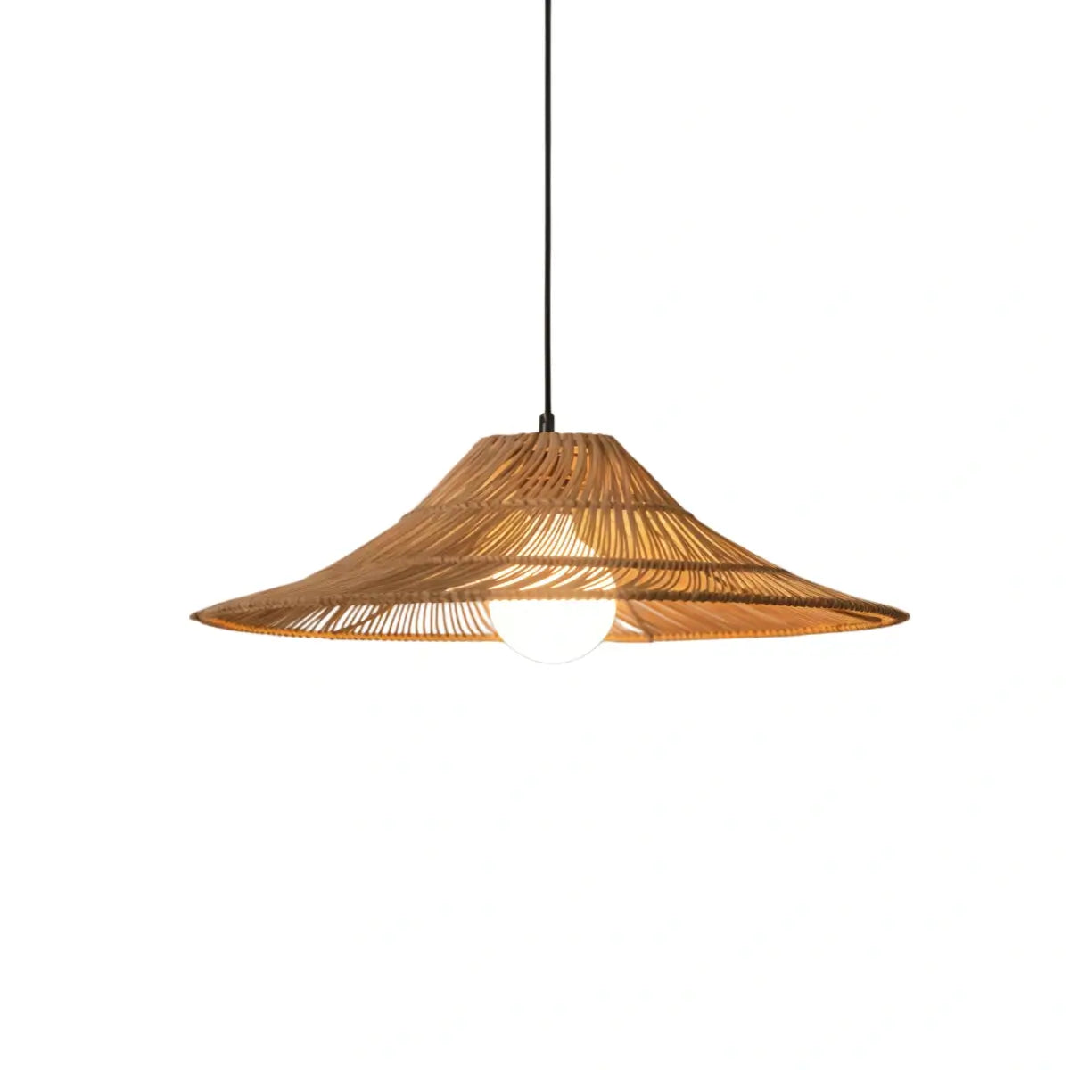 Bamburo Natural Rattan Pendant Light -- Natural Rattan for Bedroom Dining Room Living Room