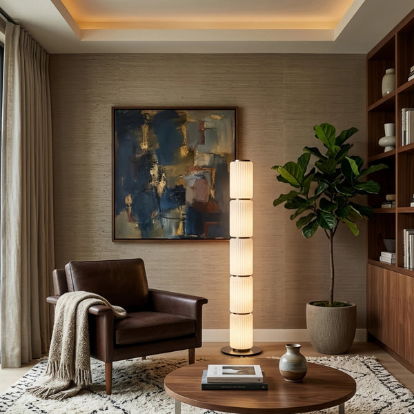 Vetro Modern Glass Column Floor Lamp
