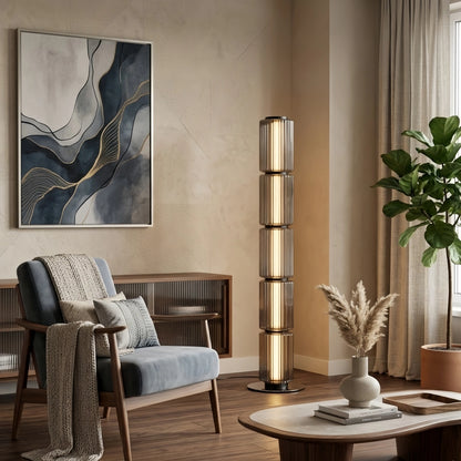 Vetro Modern Glass Column Floor Lamp