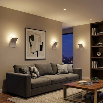 Vivara Nordic Minimalist Wall Lamp -- Curved Aluminum Book Pages in Black or White for Living Room Study