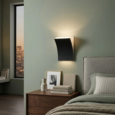 Vivara Nordic Minimalist Wall Lamp -- Curved Aluminum Book Pages in Black or White for Living Room Study