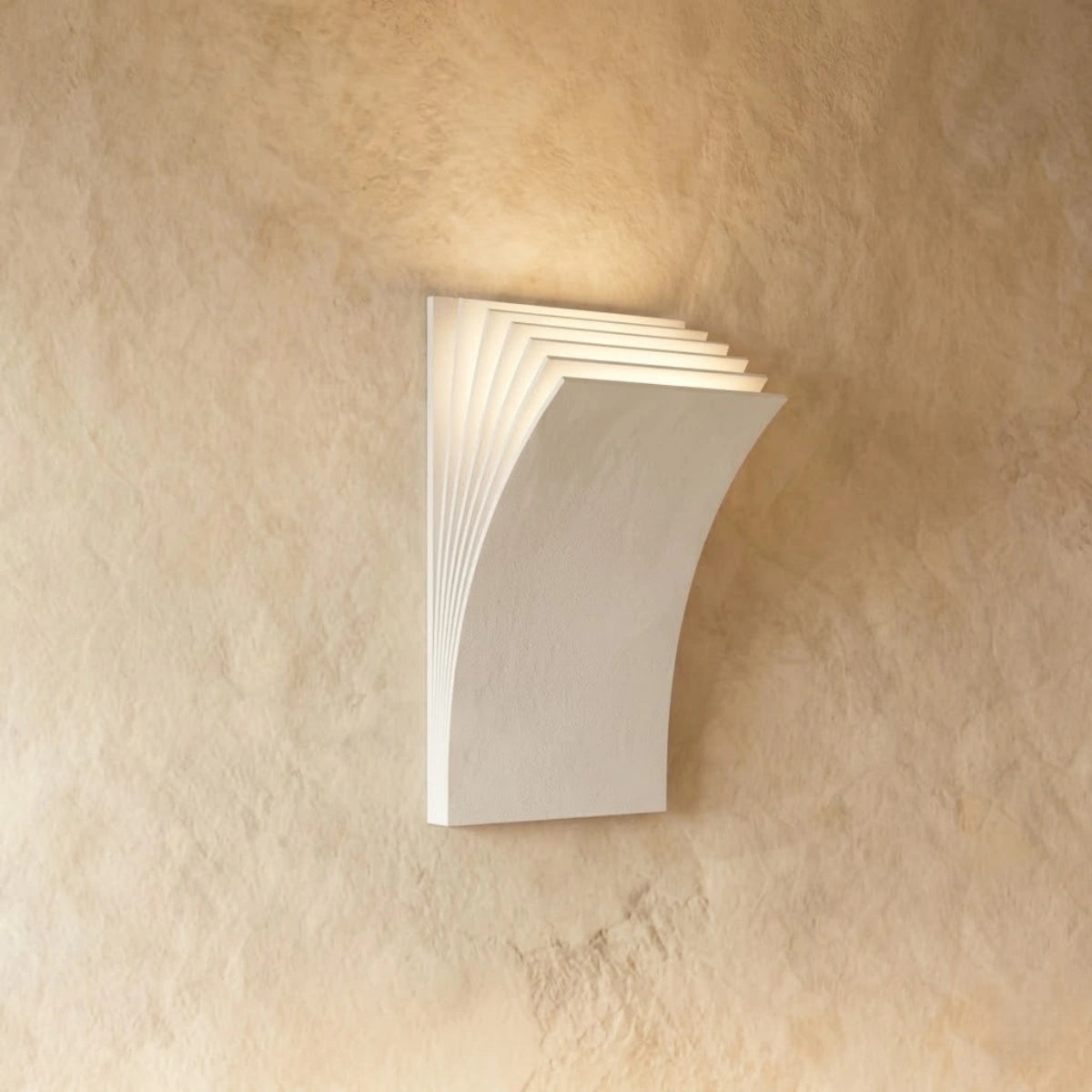 Vivara Nordic Minimalist Wall Lamp -- Curved Aluminum Book Pages in Black or White for Living Room Study