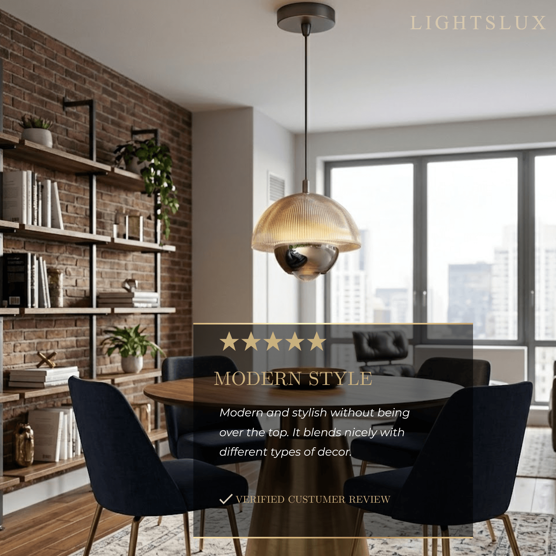 Velora Artistic Pendant Light -- Iron & Aluminum with Acrylic Shade, Pearl Black for Bedroom Dining Room