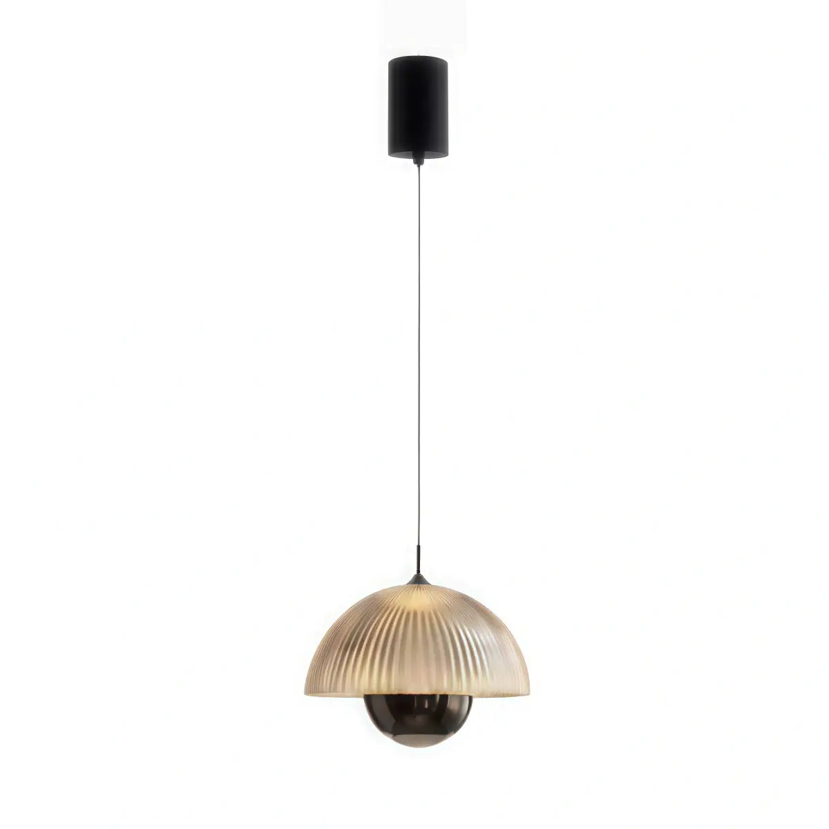 Velora Artistic Pendant Light -- Iron & Aluminum with Acrylic Shade, Pearl Black for Bedroom Dining Room