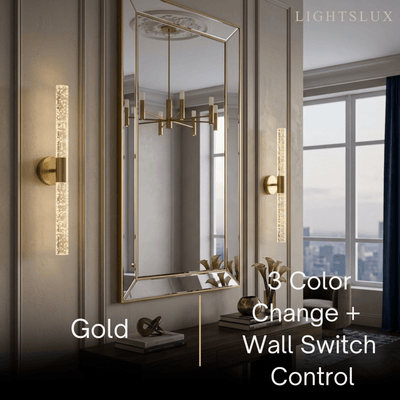 Lunara Modern Wall Lamp -- Iron & PVC Gold for Hallway