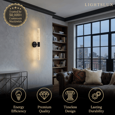 Lunara Modern Wall Lamp -- Iron & PVC Gold for Hallway