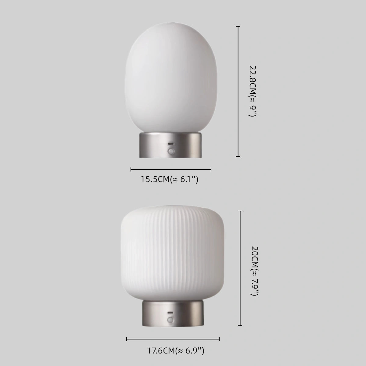 Crema Light Table Lamp -- Metal & Frosted Glass with Touch & Human Induction for Bedroom Living Room