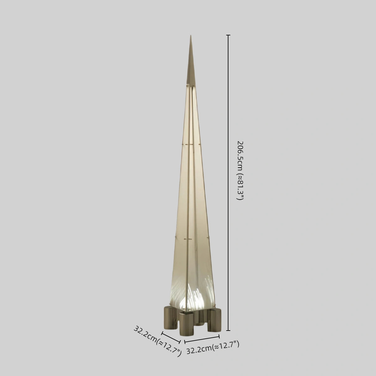 Industrial-style Pyramid Floor Lamp -Bedroom/Living Room Size