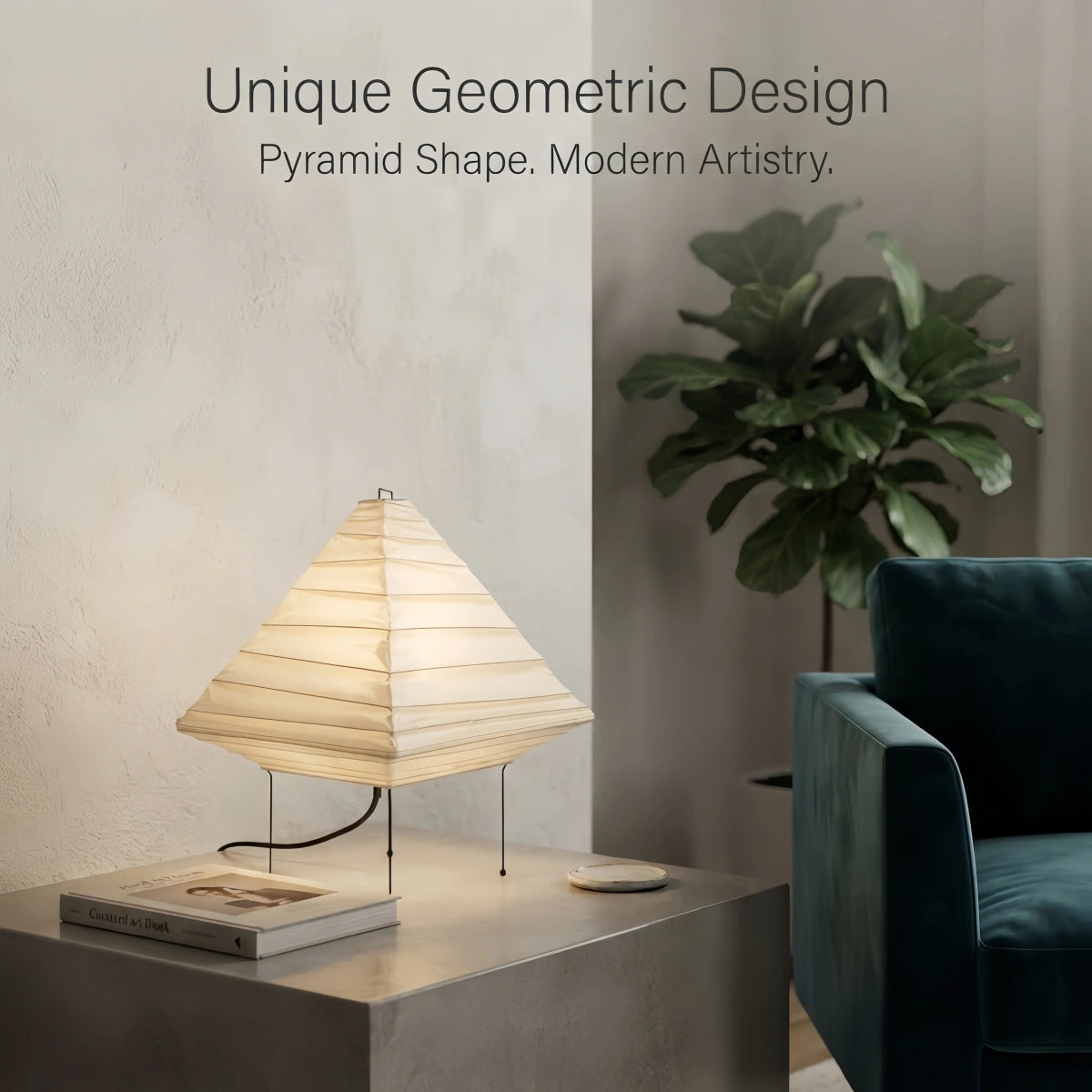 Zenno Japanese Lantern Table Lamp--White Paper Bedside Light 