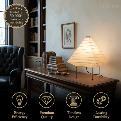 Japanese Lantern Table Lamp--White Paper Bedside Light for Home