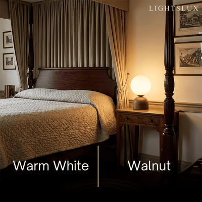 Table Lamp -- Wood & Glass for Living Room & Bedroom