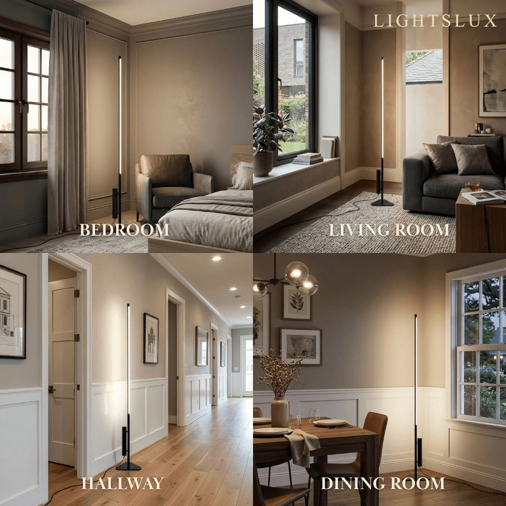 Minimalist Modern Floor Lamp -- Black for Living Room & Bedroom