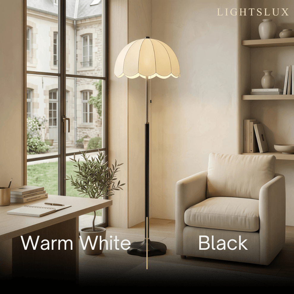 Irondale Vintage Petal Pleated Floor Lamp 
