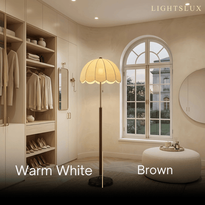 Floor Lamp -- Iron & Fabric for  Living Room1