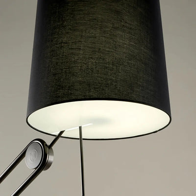 Irondale Minimalist Table Lamp -- Metal & Fabric Black Detail