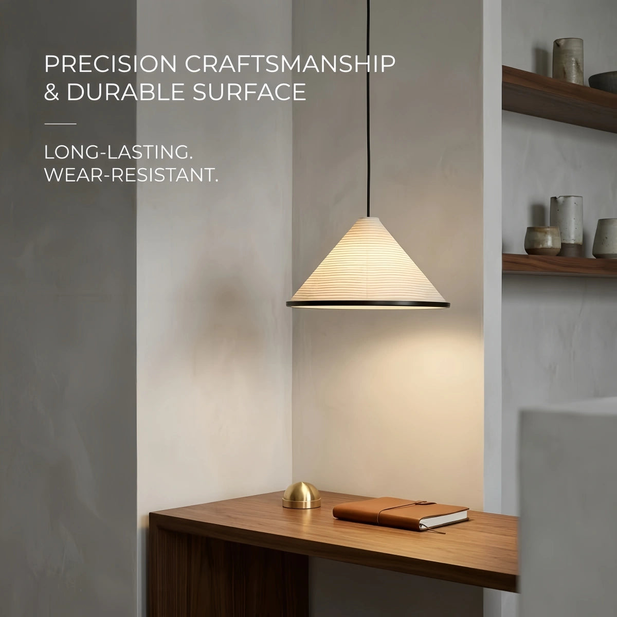 Crema Minimalist Pendant Light -- White LED for Entryway