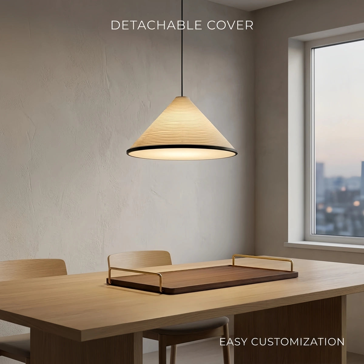 Crema Minimalist Pendant Light -- White LED for Hallway
