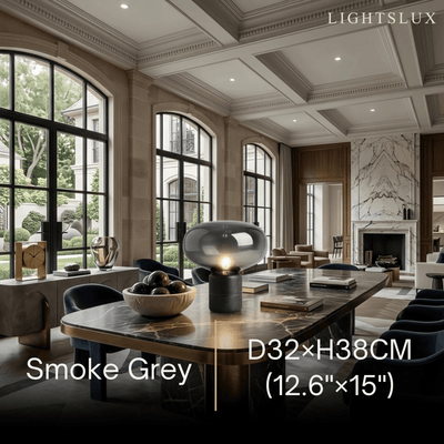 Vetro Luxury Table Lamp – Smoke Grey or Amber for Living Room