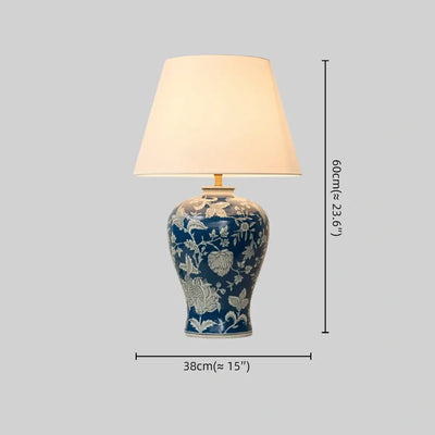 Irondale Vintage Table Lamp--Metal & Fabric for Bedroom
