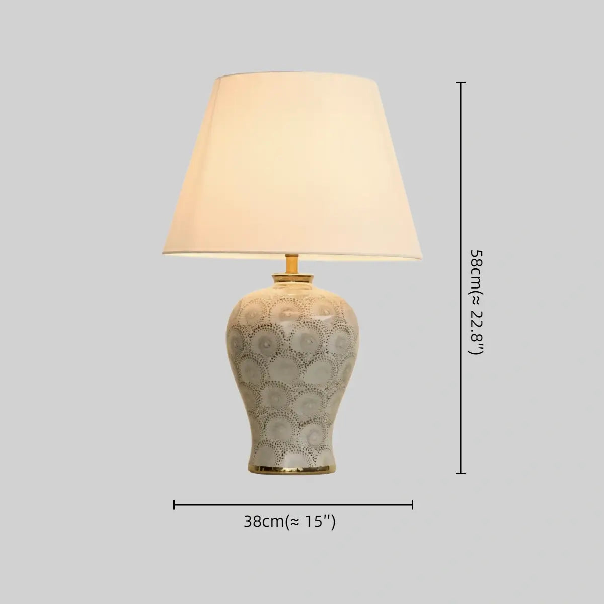Irondale Table Lamp--Ceramic & Fabric for Bedroom