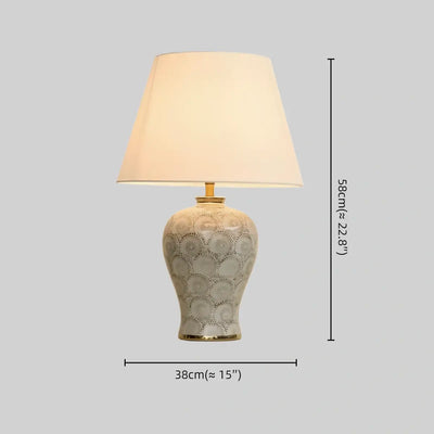Irondale Table Lamp--Ceramic & Fabric for Bedroom