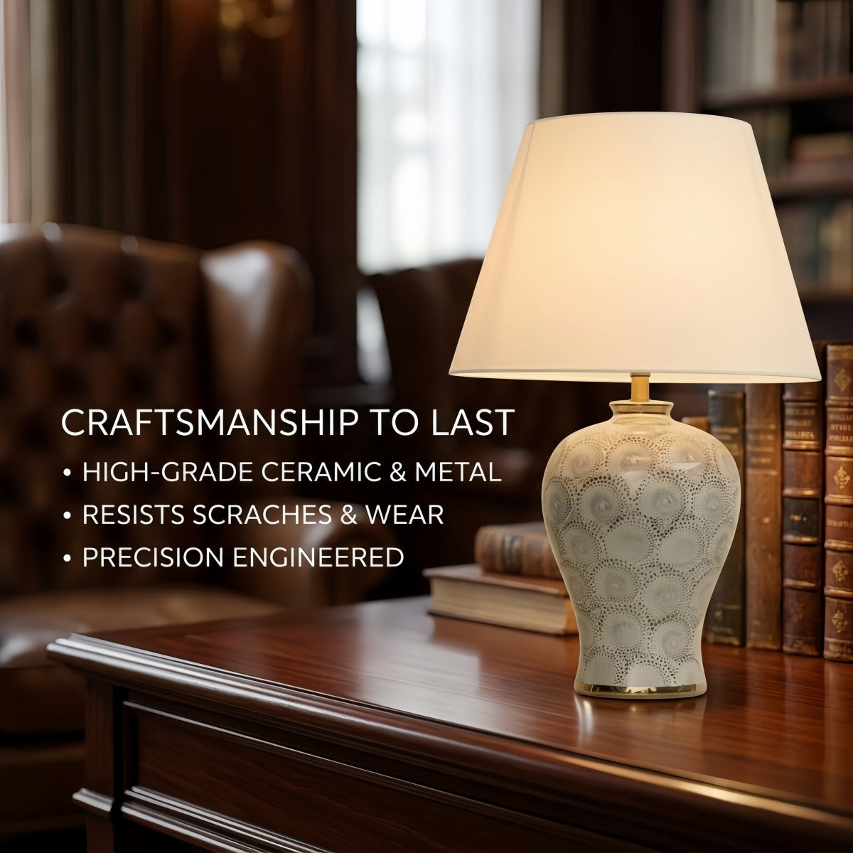 Irondale Vintage Table Lamp--Fabric for Bedroom