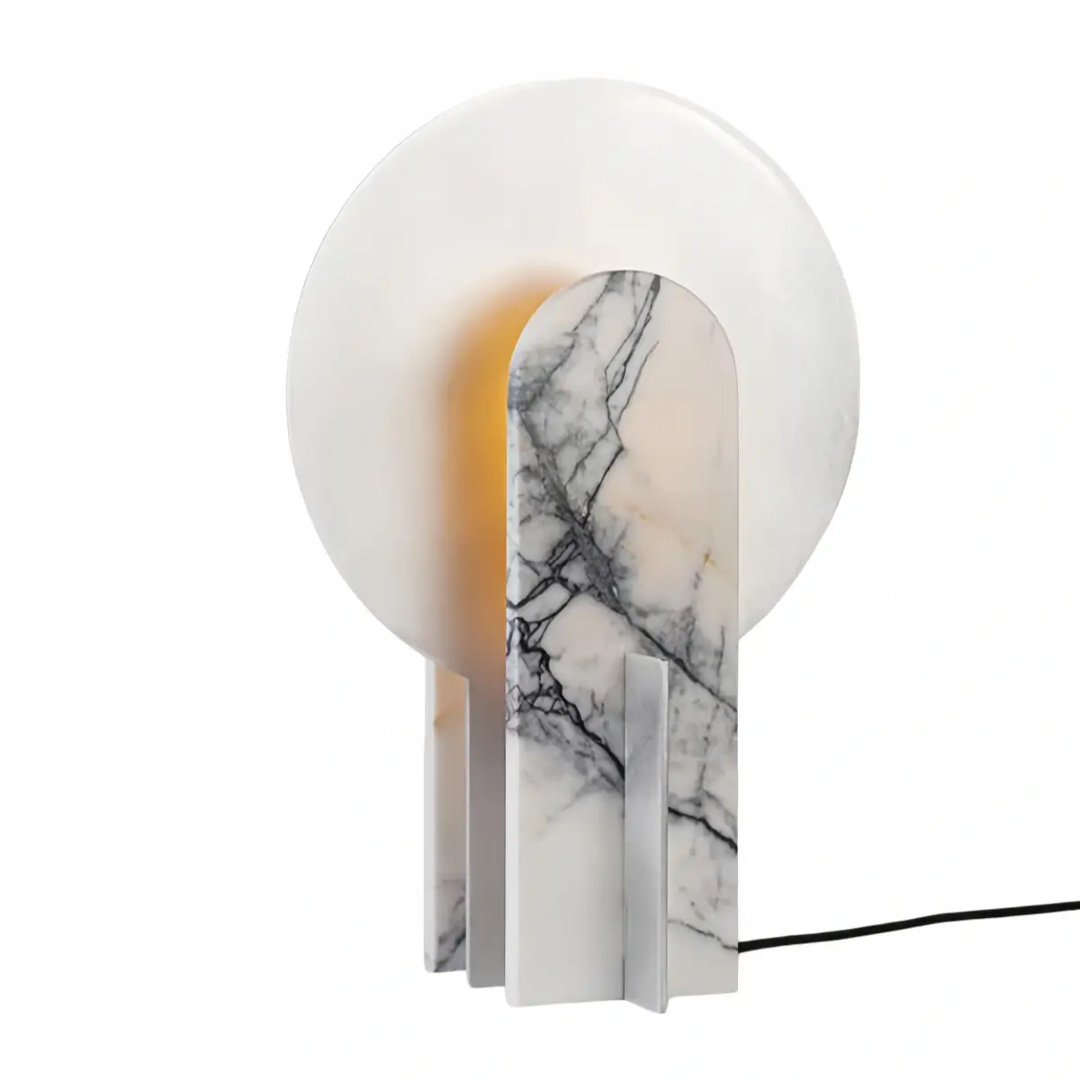 Irondale Industrial Table Lamp -- Aluminum or Marble for Bedroom Living Room