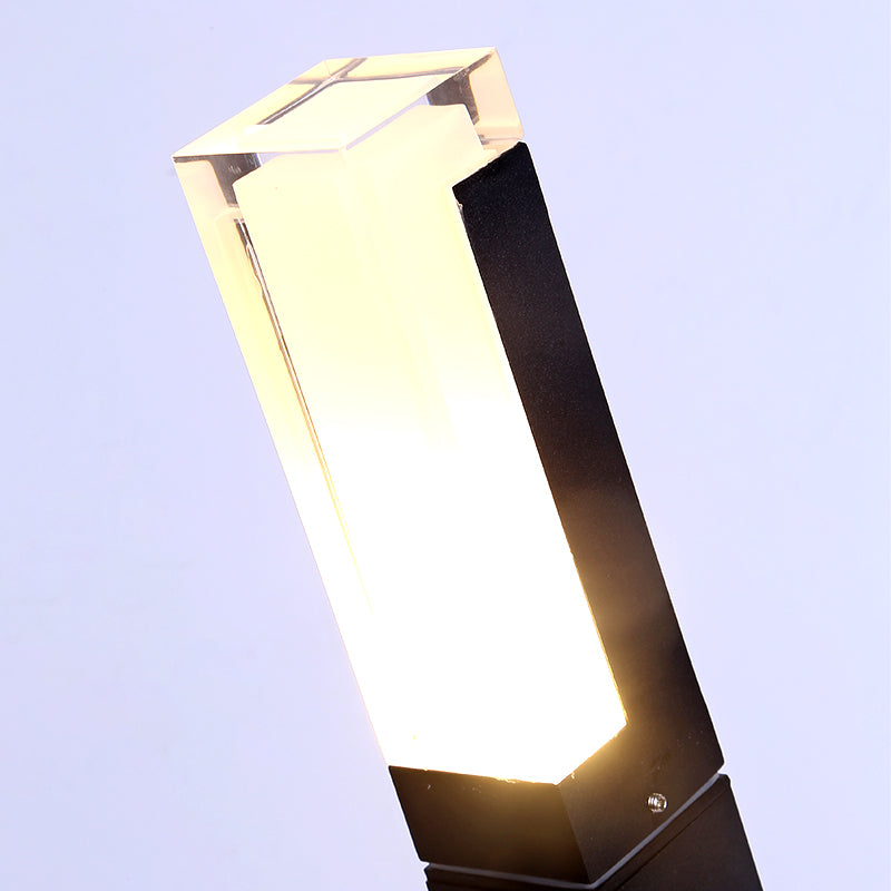 Arcato Modern Black LED Path Light – Outdoor Metal Sensor Lamp for Garden/Terrace
