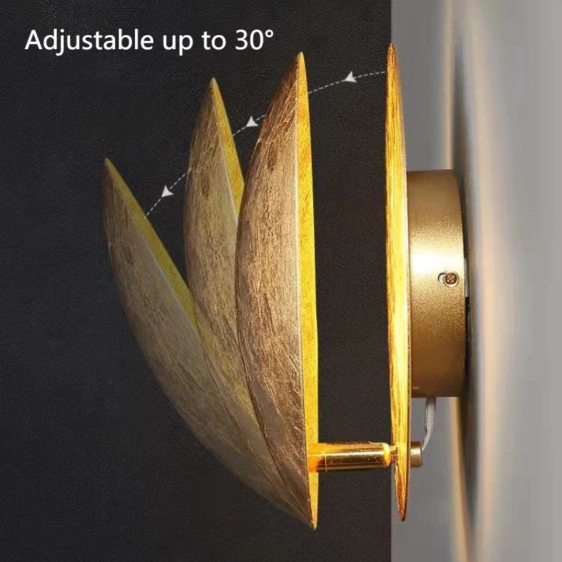 Lunara Nordic Moon LED Wall Lamp – Metal Gold/Red Copper for Bedroom