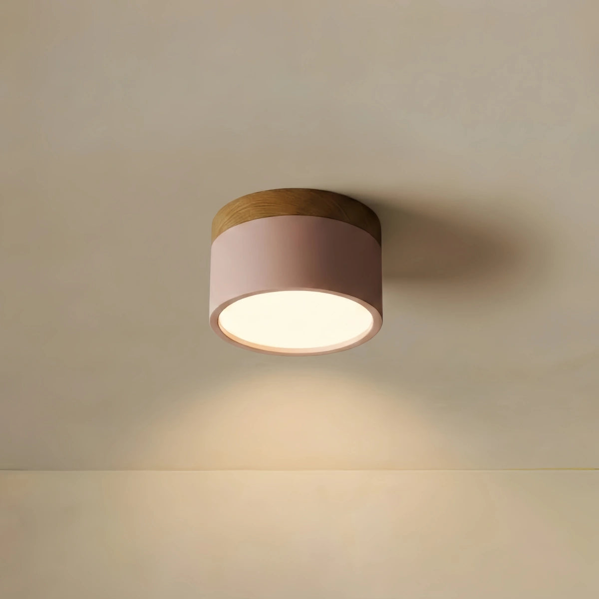 Morandia Nordic LED Ceiling Light Cylinder - Metal/Wood for Hallway