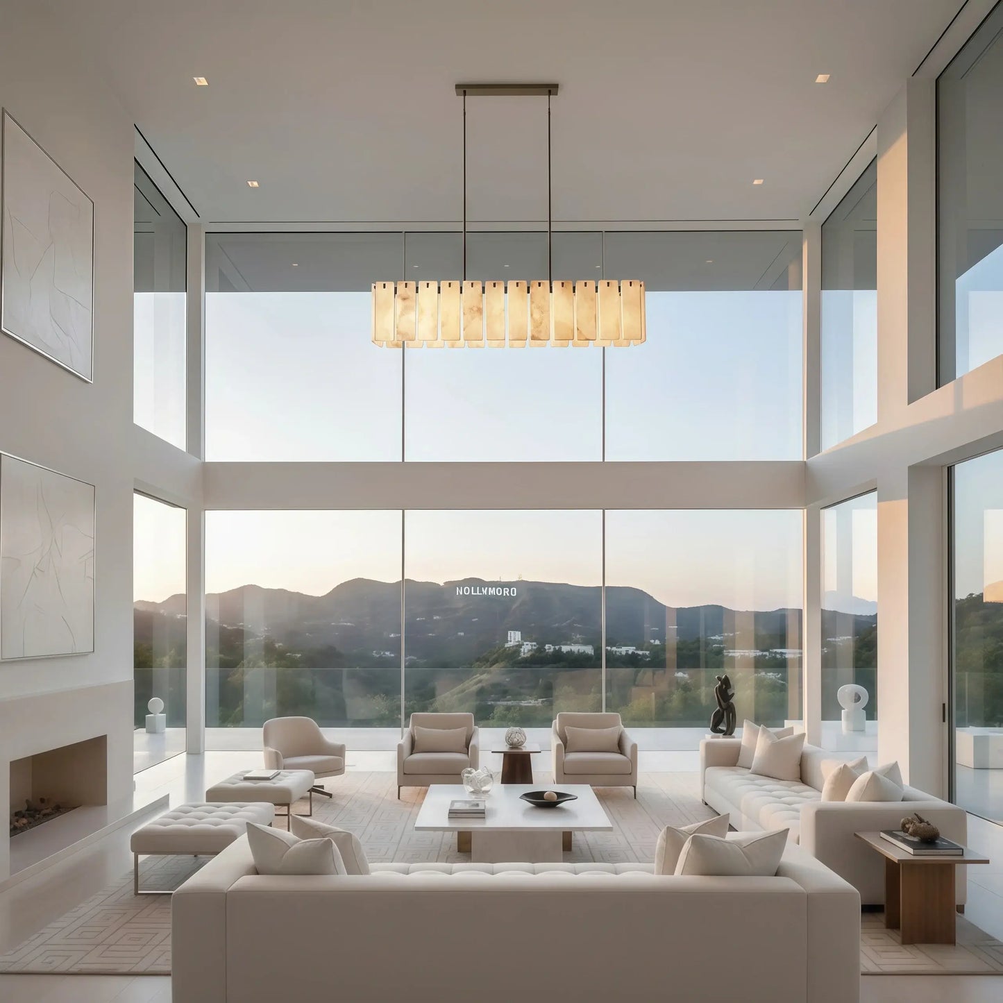 Excelis Luxury Alabaster Chandelier 72D"- For Living room/Dining room