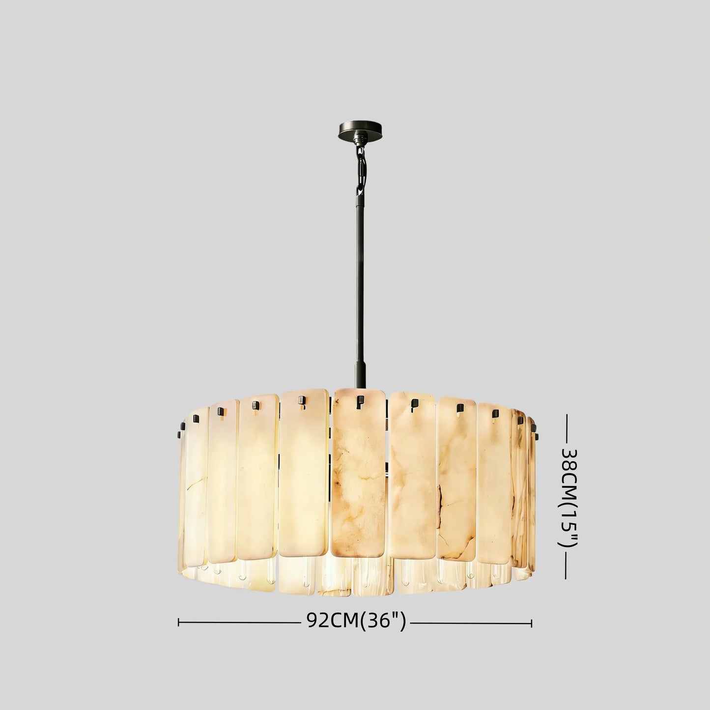 Alabaster Round Chandelier 36D"- For Living room/Dining room